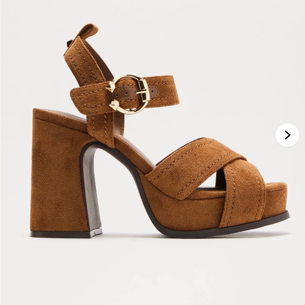 Brown Suede Platform Sandals